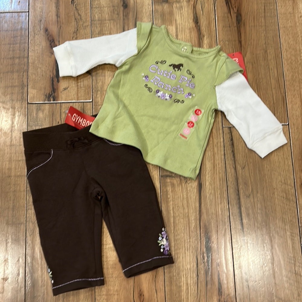 Gymboree NWT Cowgirl at Heart “Cutie Pie Ranch” 2 piece outfit 3-6 months